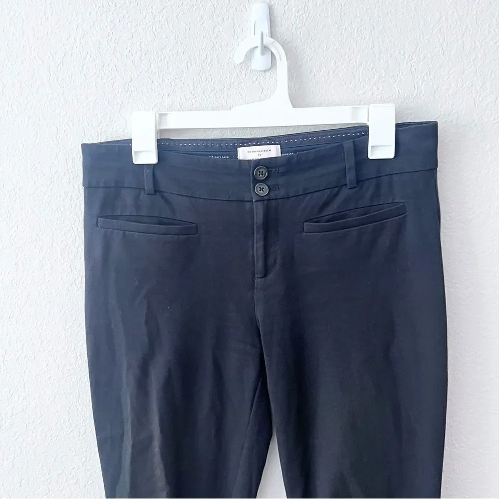 Anthropologie The Essential Slim Black Trouser Pants Business Casual Size 8